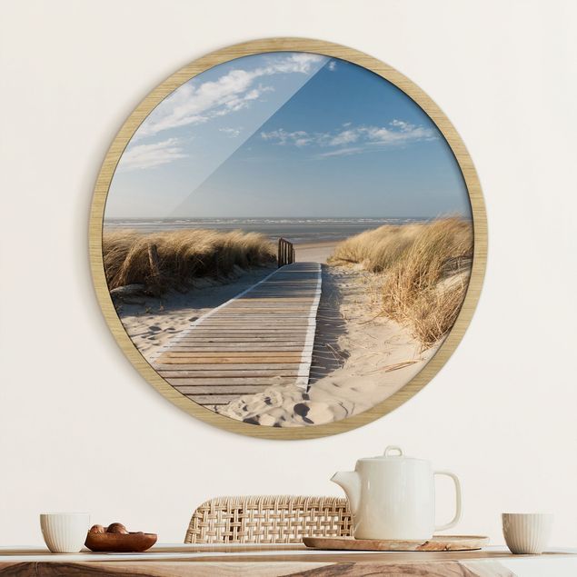 Runde Bilder mit Rahmen Ostsee Strand