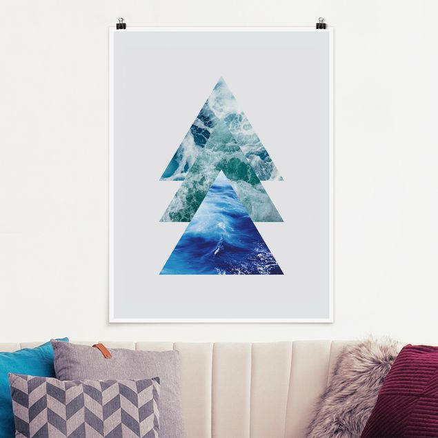 Poster - Ozean Dreiecke - Hochformat 3:4