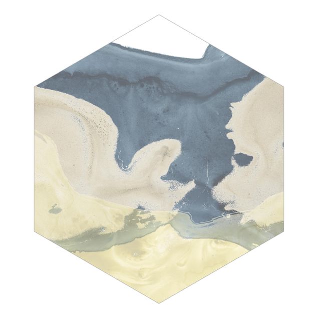 Hexagon Mustertapete selbstklebend - Ozean und Wüste II