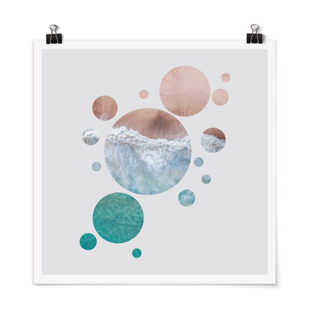 Poster - Ozeane im Kreis II - Quadrat 1:1