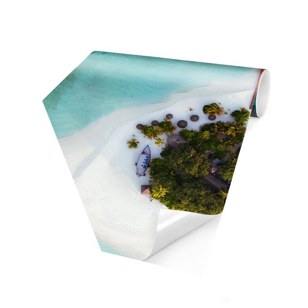 Hexagon Fototapete selbstklebend - Ozeanparadies Malediven
