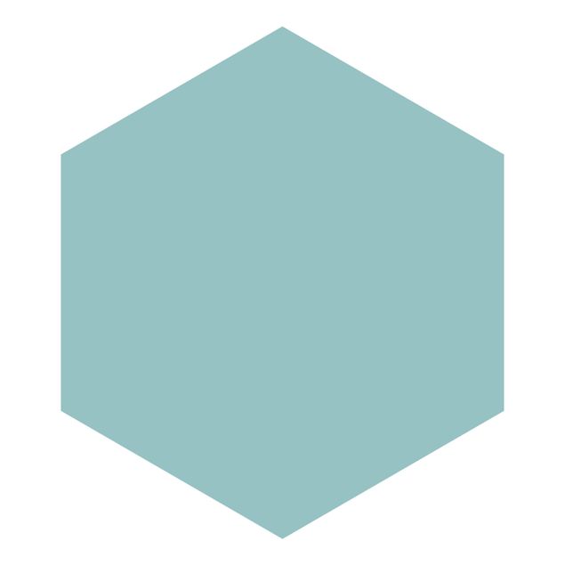 Hexagon Mustertapete selbstklebend - Pastelltürkis