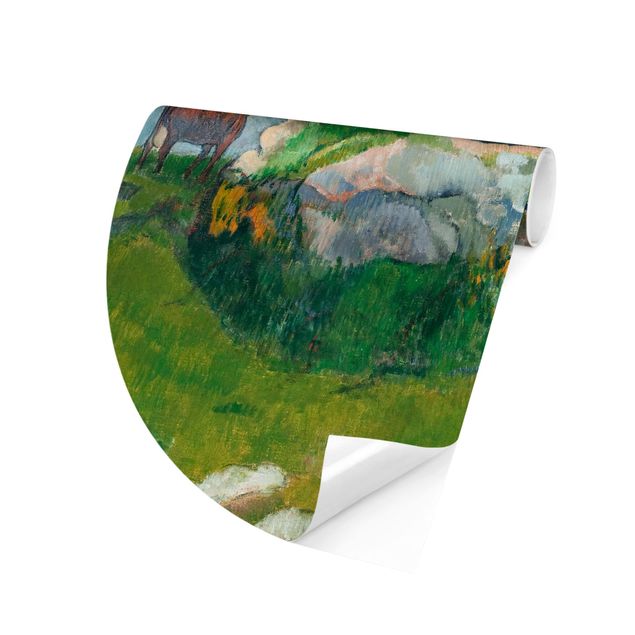 Runde Tapete selbstklebend - Paul Gauguin - Der Schweinehirt