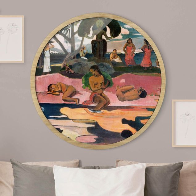 Rundes Gerahmtes Bild - Paul Gauguin - Gottestag