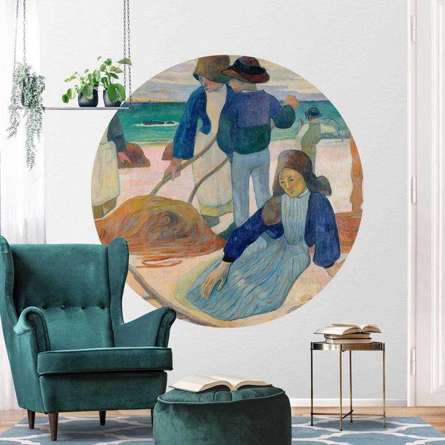 Runde Tapete selbstklebend - Paul Gauguin - Tangsammlerinnen