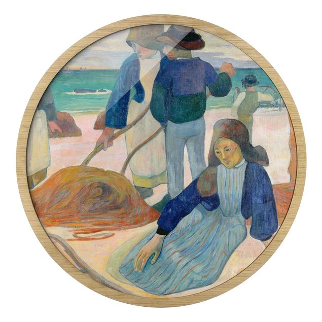 Rundes Gerahmtes Bild - Paul Gauguin - Tangsammlerinnen