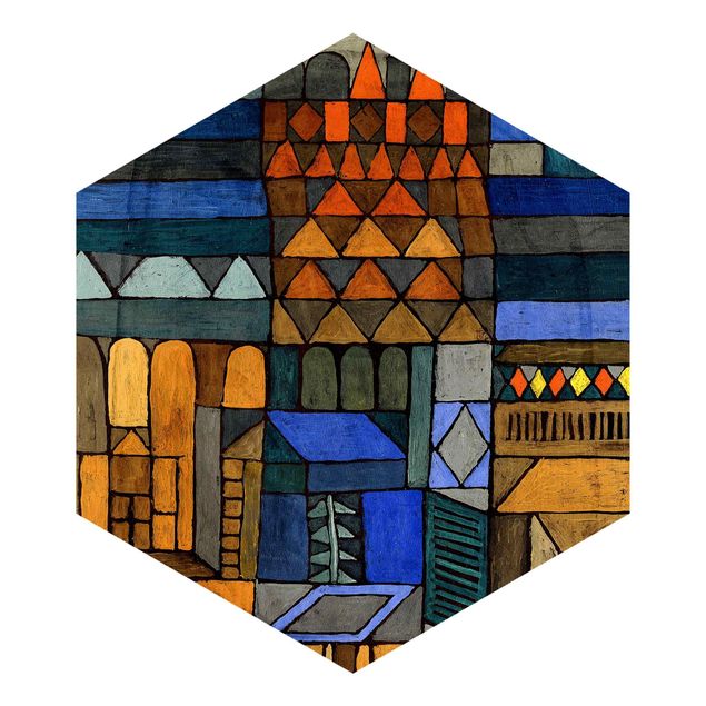 Hexagon Mustertapete selbstklebend - Paul Klee - Beginnende Kühle
