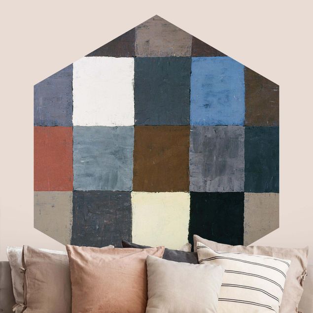 Hexagon Mustertapete selbstklebend - Paul Klee - Farbtafel