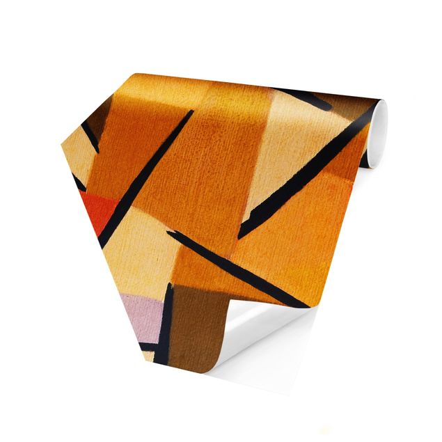 Hexagon Mustertapete selbstklebend - Paul Klee - Harmonisierter Kampf