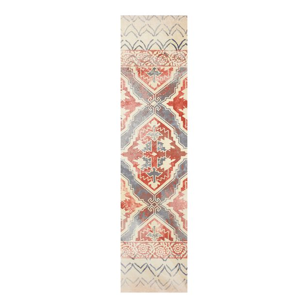 Schiebegardinen Set - Persisches Vintage Muster in Indigo II - Flächenvorhang