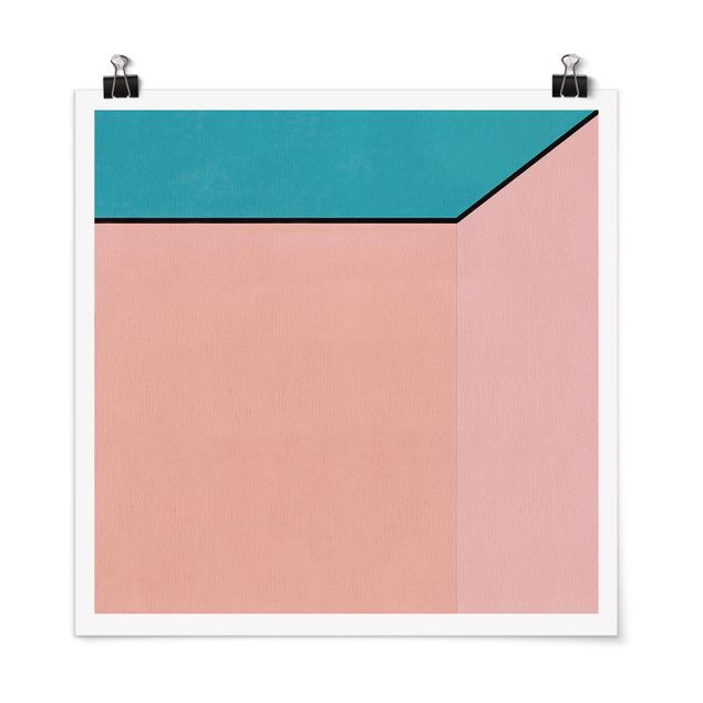 Poster - Pfirsichfarbende Tiefe - Quadrat 1:1