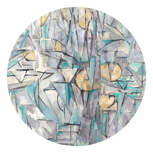 Runde Tapete selbstklebend - Piet Mondrian - Komposition X