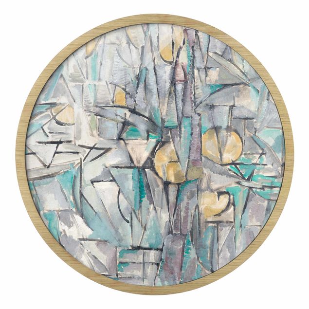 Rundes Gerahmtes Bild - Piet Mondrian - Komposition X