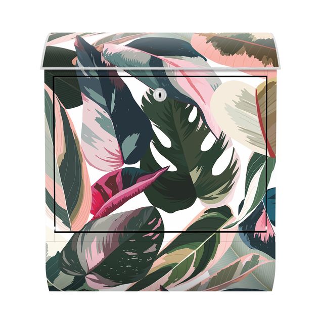Briefkasten - Pinke Tropen Muster XXL