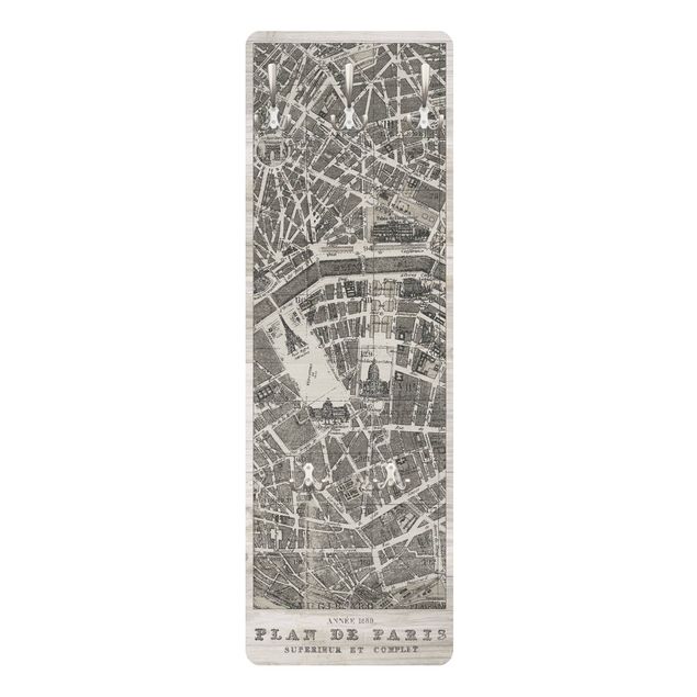 Wandgarderobe - Plan von Paris