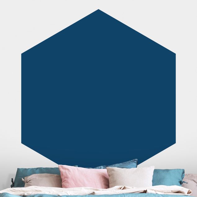 Hexagon Mustertapete selbstklebend - Preussisch-Blau