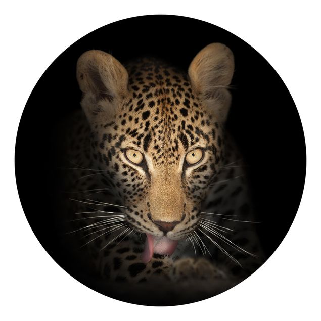 Runde Tapete selbstklebend - Resting Leopard