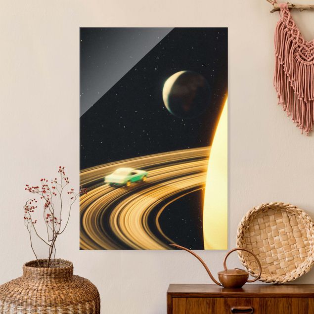 Magnettafel Glas Retro Collage - Saturn Highway