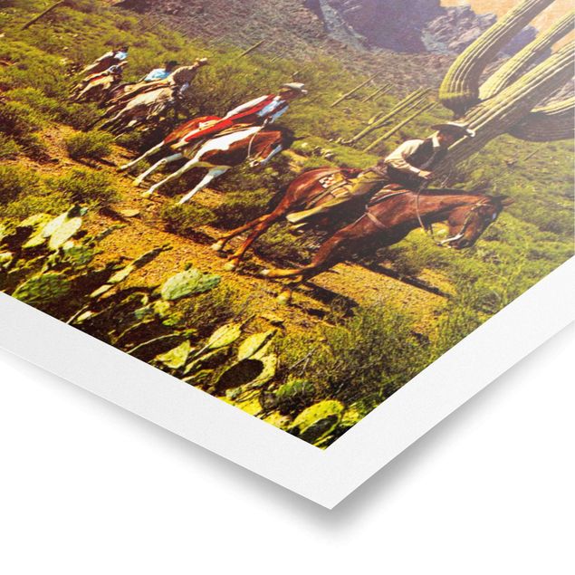 Poster - Retro Collage - Weltraum Cowboys - Hochformat 3:4