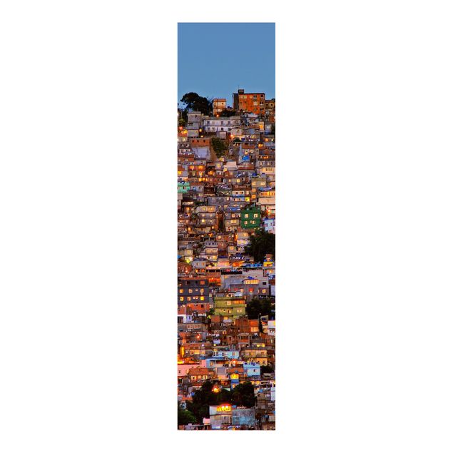 Schiebegardinen Set - Rio de Janeiro Favela Sonnenuntergang - Flächenvorhang