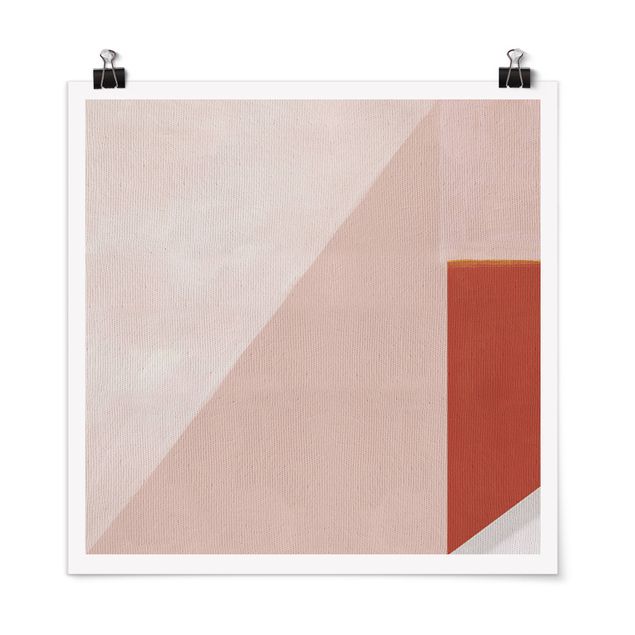 Poster - Rosa Geometrie - Quadrat 1:1