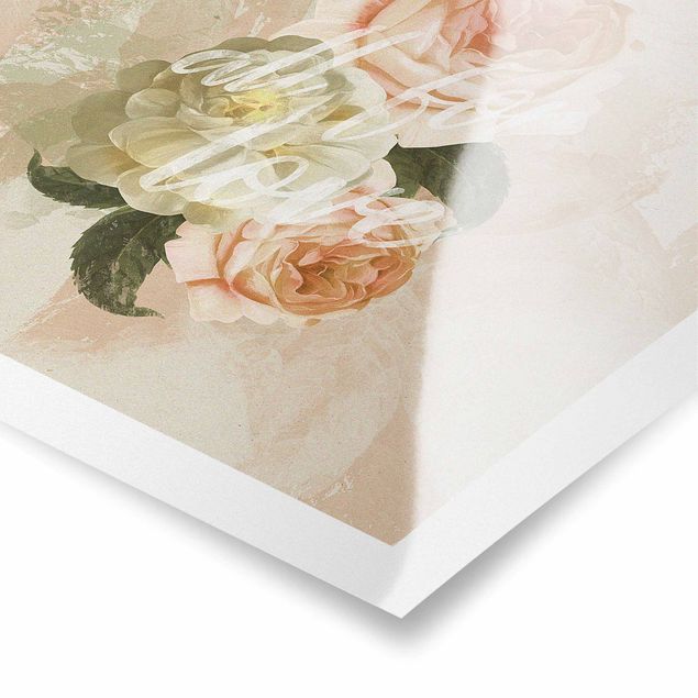 Poster - Roses - All for Love - Quadrat 1:1