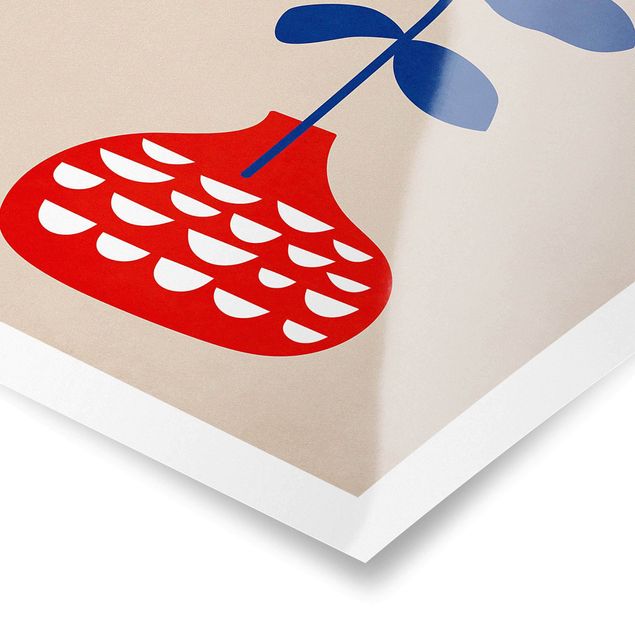 Poster - Rote Blumenvase - Hochformat 2:3