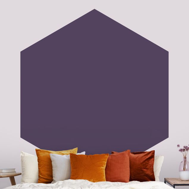 Hexagon Mustertapete selbstklebend - Rotviolett