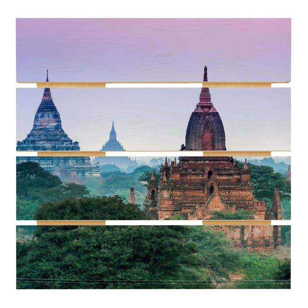 Holzbild - Sakralgebäude in Bagan - Quadrat