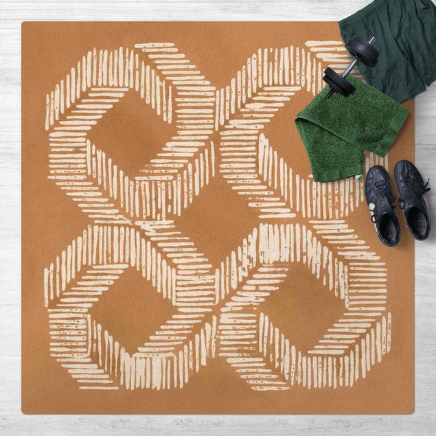 Teppich abstrakt Sandfarbene moderne Geometrie II