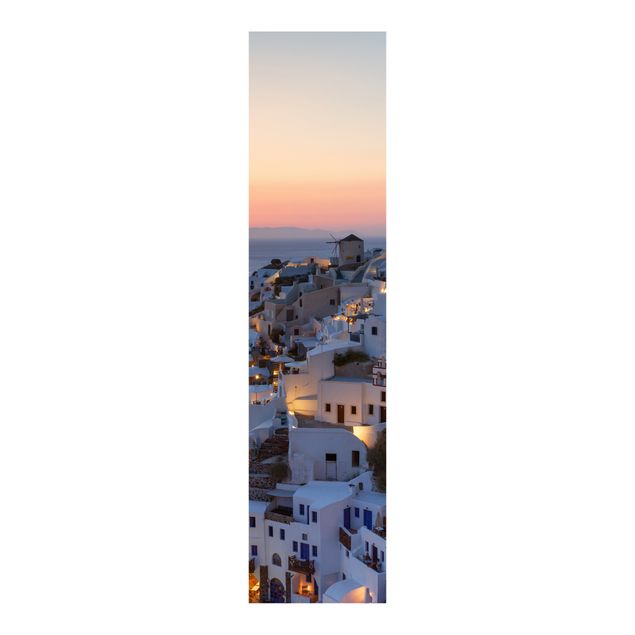 Schiebegardine - Santorini bei Nacht