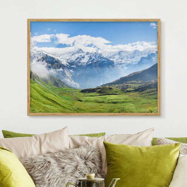Bild mit Rahmen - Schweizer Alpenpanorama - Querformat