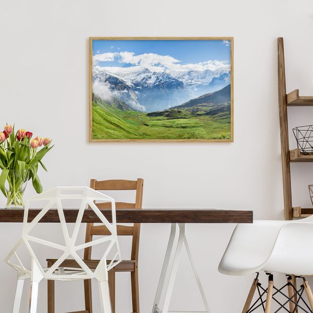 Bild mit Rahmen - Schweizer Alpenpanorama - Querformat