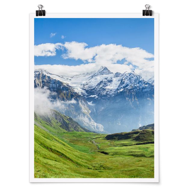 Poster - Schweizer Alpenpanorama - Hochformat 3:4