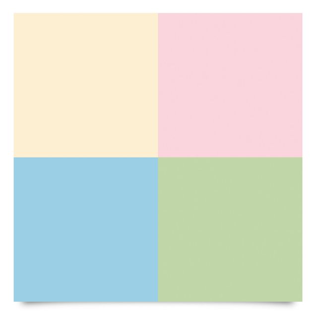 Klebefolie - Set mit 4 Quadraten Pastellfarben - Cremé Rosé Pastellblau Mint