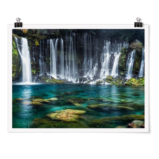 Poster - Shiraito Wasserfall - Querformat 4:3