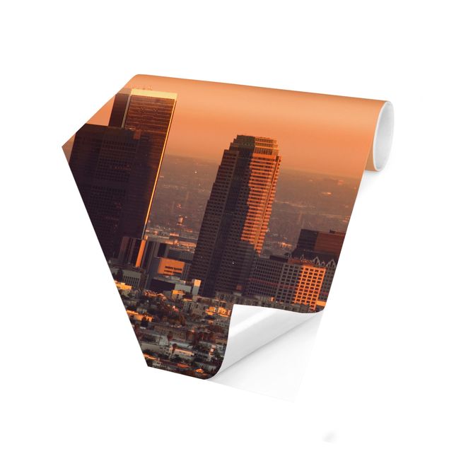 Hexagon Mustertapete selbstklebend - Skyline of Los Angeles