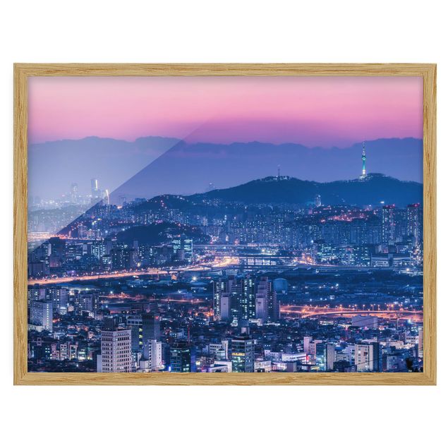 Bild mit Rahmen - Skyline von Seoul - Querformat