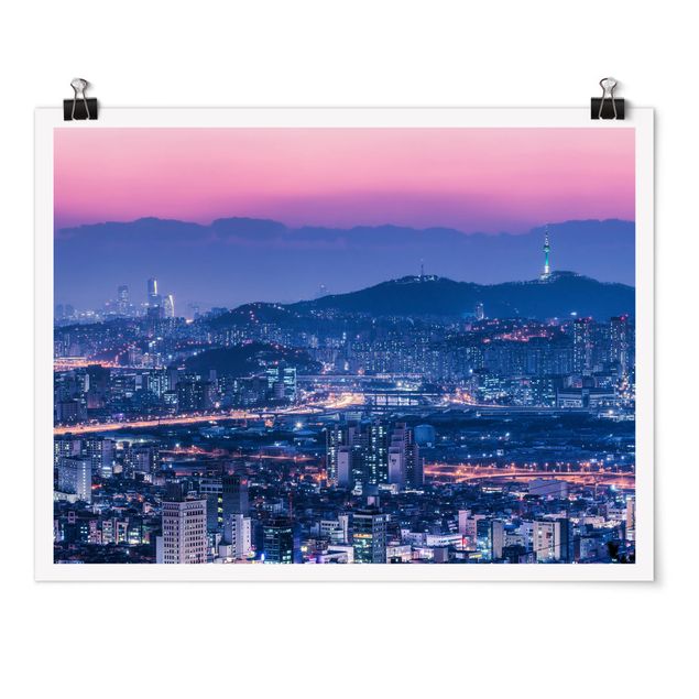 Poster - Skyline von Seoul - Querformat 4:3