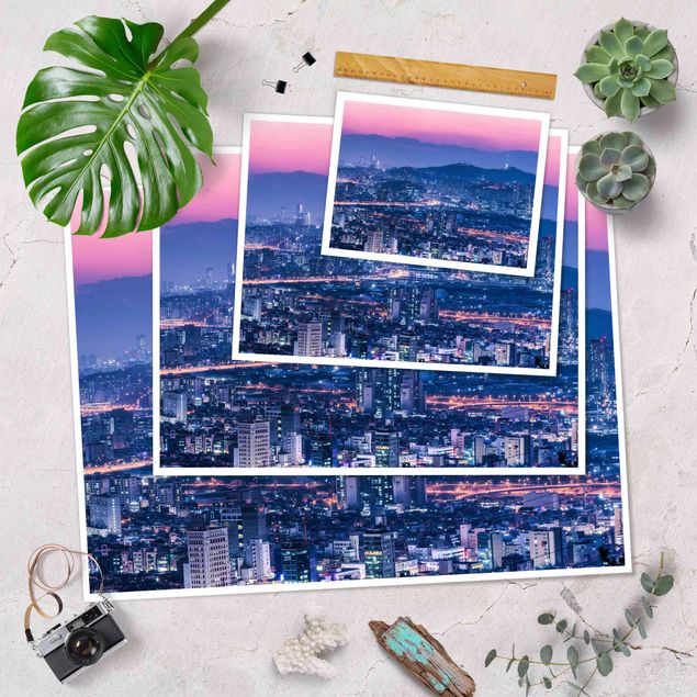 Poster - Skyline von Seoul - Querformat 4:3