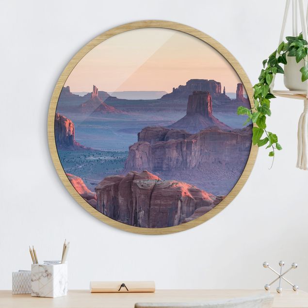 Runde Bilder mit Rahmen Sonnenaufgang in Arizona