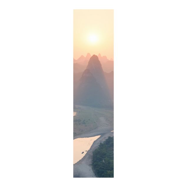 Schiebegardine - Sonnenaufgang in Berglandschaft