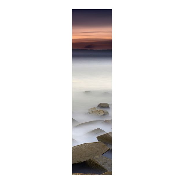 Schiebegardinen Set - Sonnenuntergang im Nebel - Flächenvorhang