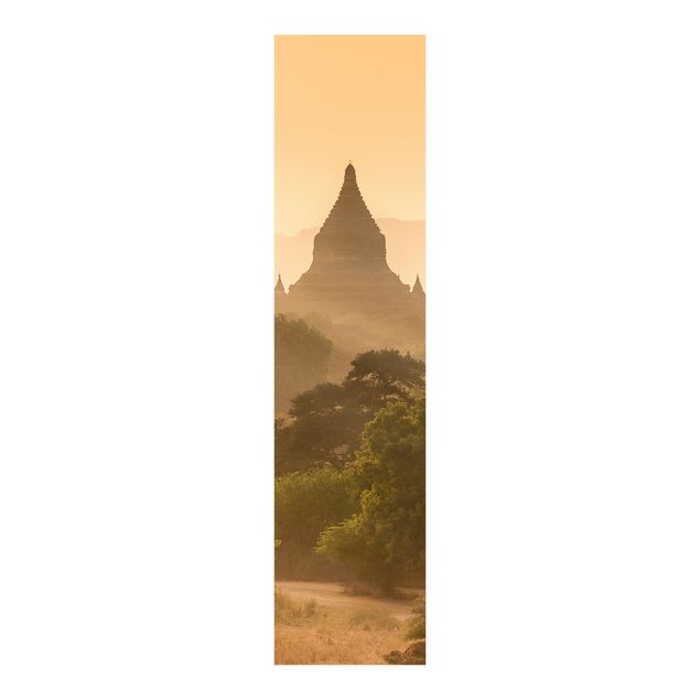 Schiebegardinen Set - Sonnenuntergang über Bagan - Flächenvorhang