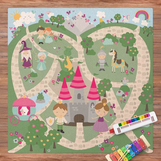 Kinderspielteppich Märchenland - Der Weg zum Schloss