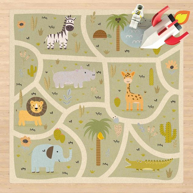 Teppich modern Safari - Die große Vielfalt der Tiere