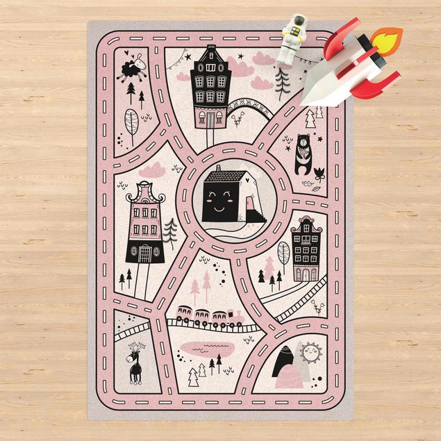 Spielteppich Kinder Skandinavien - Die rosane Stadt