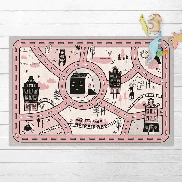 Kinderspielteppich Skandinavien - Die rosane Stadt