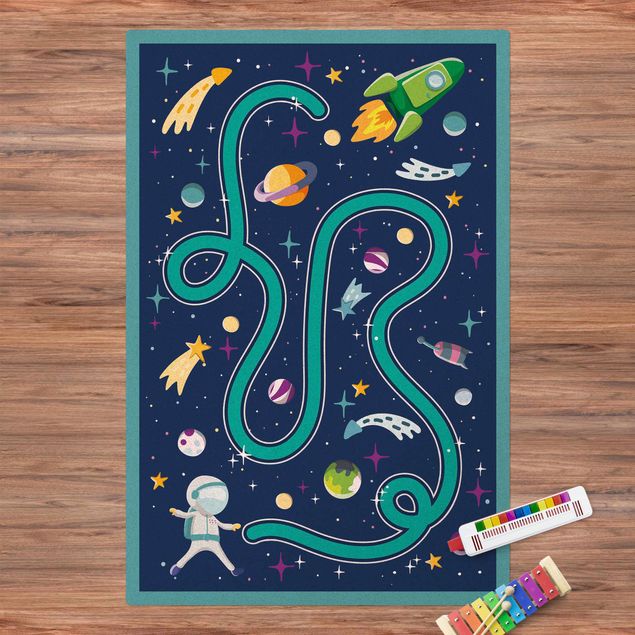 Spielteppich Kinder Weltraum - Rückweg zur Rakete