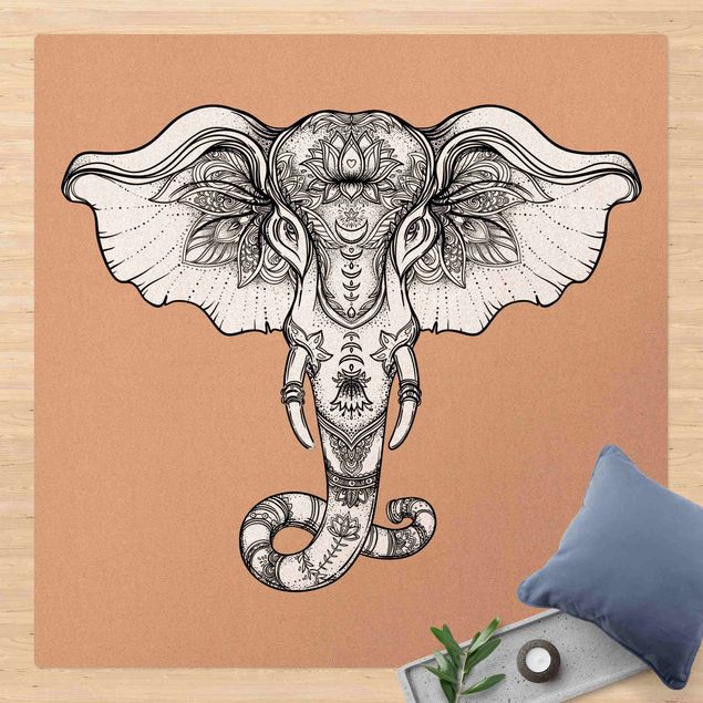Teppich Orientalisch Spiritueller Indischer Elefant